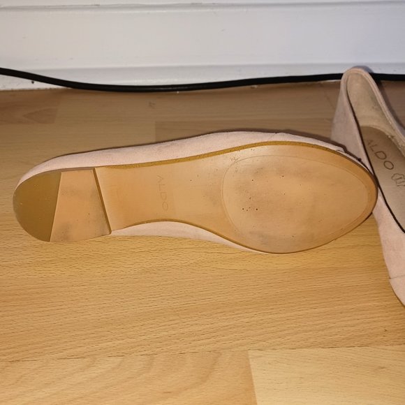 Aldo Size 37 Leather & Suede Pink Flats Ballerinas - Picture 4 of 6